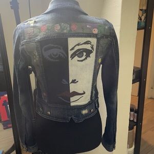 Custom hand painted BeBe denim jacket